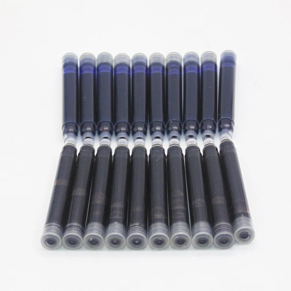 Wholesale Price 10PCS Disposable Blue and Black Fountain Pen Ink Cartridge Refills Length Fountain Pen Ink Cartridge Refills