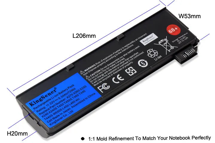 KingSener Laptop Battery for Lenovo Thinkpad X270 X260 X240 X240S X250 T450 T470P T440S K2450 W550S 45N1136 45N1738 68+