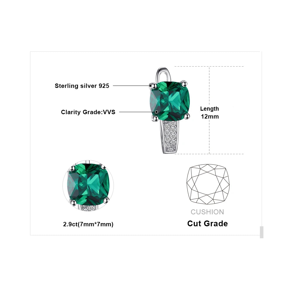 JewelryPalace Simulated Green Emerald Created Ruby Sapphire 925 Sterling Silver Hoop Earrings for Women Gemstones Huggie Earings