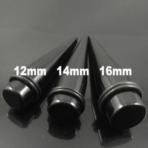 1.6mm 12mm 14mm 16mm big size Acrylic Ear Piercing Tapers Expander Black Flesh Tunnel Body Jewelry