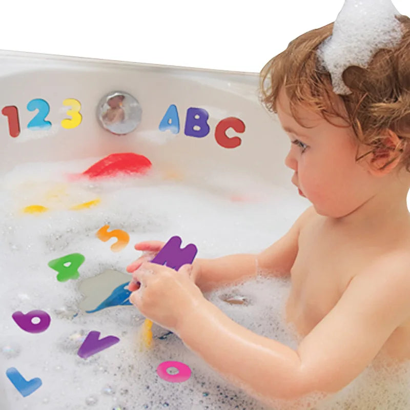 Bathtub Bathroom Education Learning Toys Foam Letters Alphanumeric Total Bubble Stickers Children's Puzzle DIY Toy Set 36Pcs New