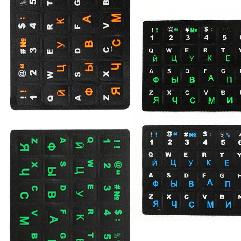 Spain/English/Russian/French/Arabic Keyboard Stickers 10" TO 17" Computer Standard Letter Stickers Layout Keyboard Covers Film