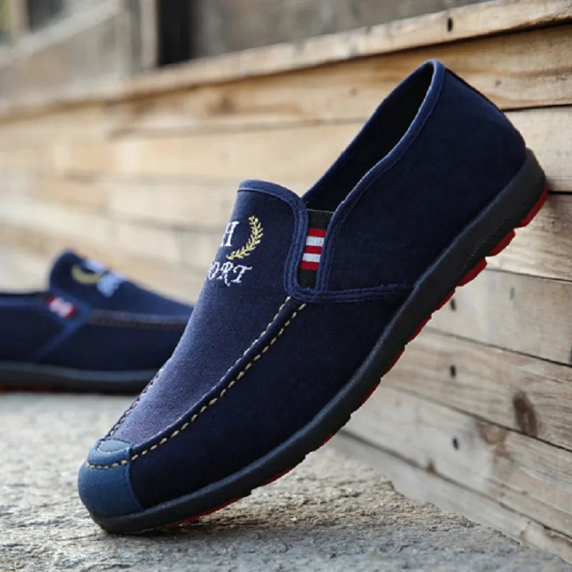 Cresfimix mannelijke schoenen male fashion comfortable slip on shoes men casual blue canvas shoes man's spring black shoes a3603