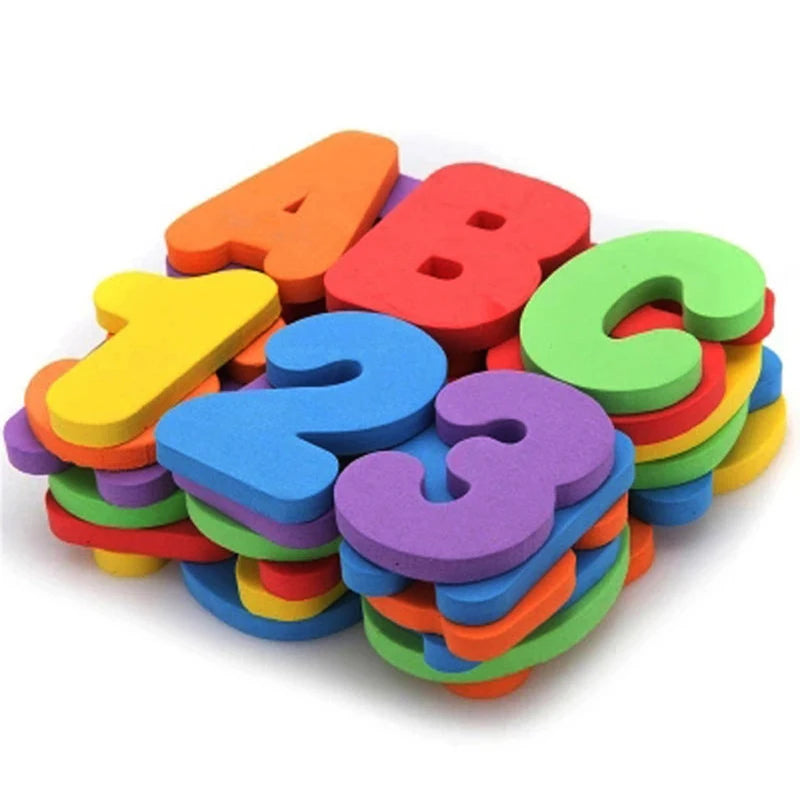 Bathtub Bathroom Education Learning Toys Foam Letters Alphanumeric Total Bubble Stickers Children's Puzzle DIY Toy Set 36Pcs New