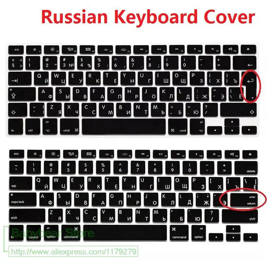 US EU Euro RU Russian Letter Keyboard Cover For Macbook Air Pro Retina 13 15 Laptop Russia Protector skin For iMac 13.3 15.4