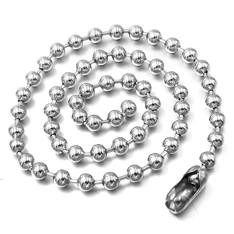 MENS Bead Ball Chain Choker Necklace Women Jewelry Accessories For Christmas Gift Party Stainless Steel necklace WN040