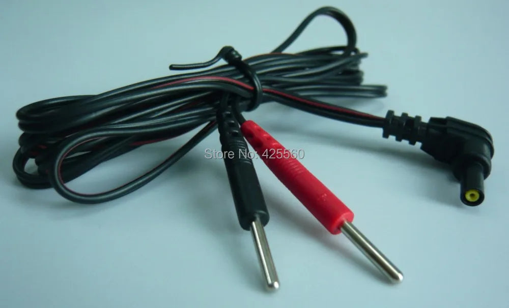 2 Pieces Replacement Jack DC Head 2.35mm Electrode Lead Wires Plug 2.0mm For TENS Unit 7000