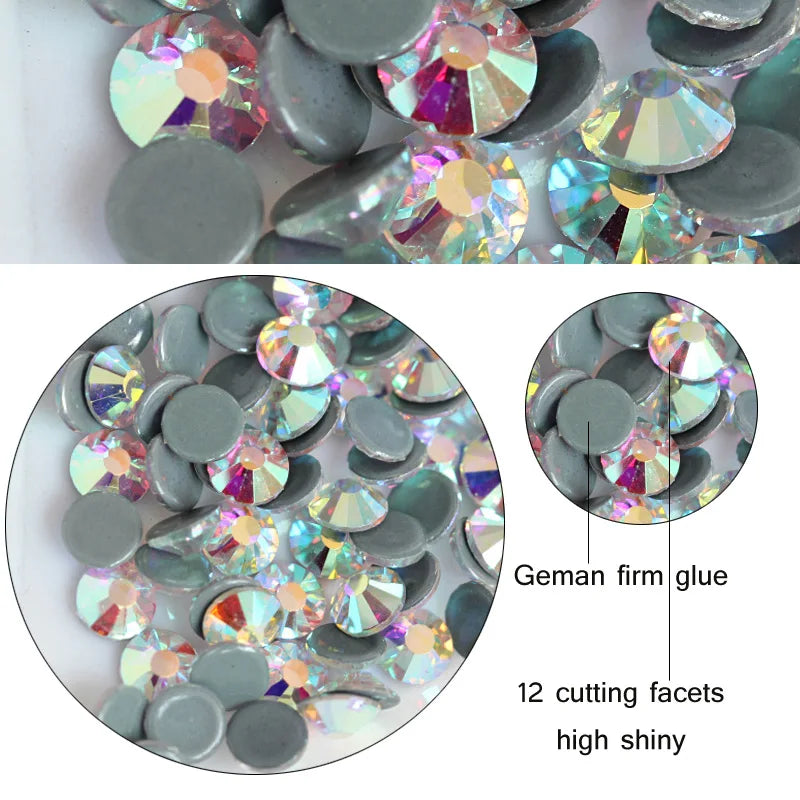 High Quality Better DMC Clear Hotfix Rhinestones Super Bright Glass Strass Iron On Crystal Hot fix Rhinestone For Fabric Garment