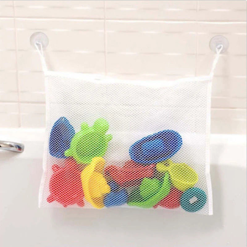 Baby Bathroom Mesh Bag Sucker Design For Bath Toys Bag Baby Kids Toy Storage Mesh Toy Bag Net Infant Bathing Hanging Organizer