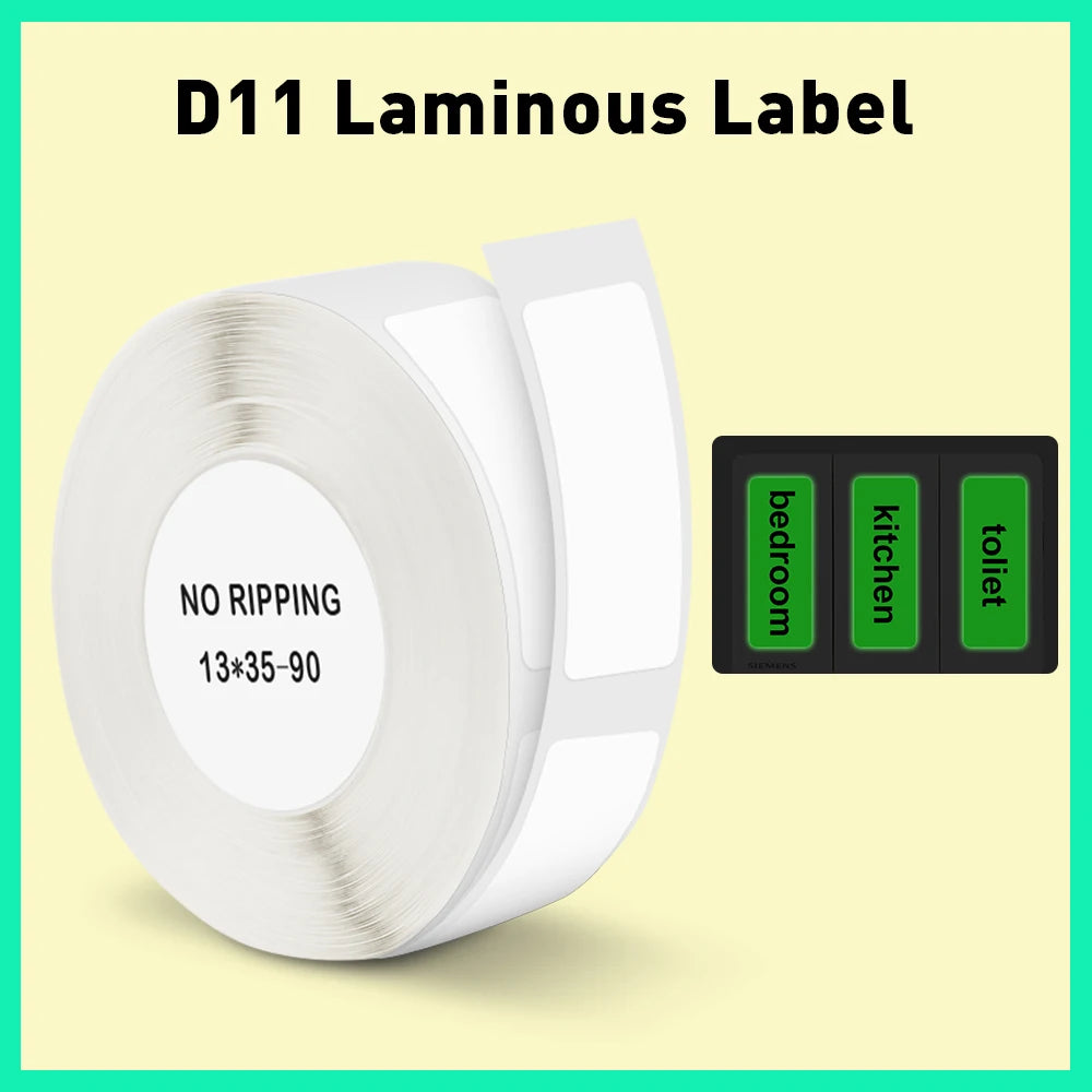 Niimbot D11 Label Paper Luminous Label Sticker 13*35mm for Niimbot D110 D11 Labeling Machine Self Adhesive Paper to Print Tape