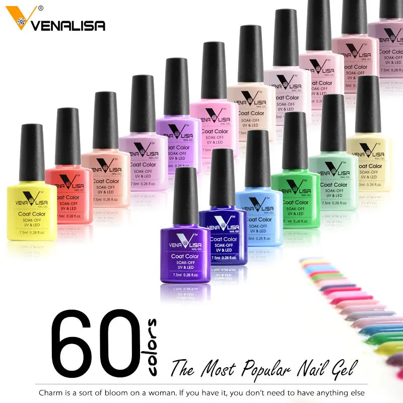 Nail art supply Venalisa fashion UV gel polish 7.5ml soak off polish nail varnish lacquer painting design polish gel combination