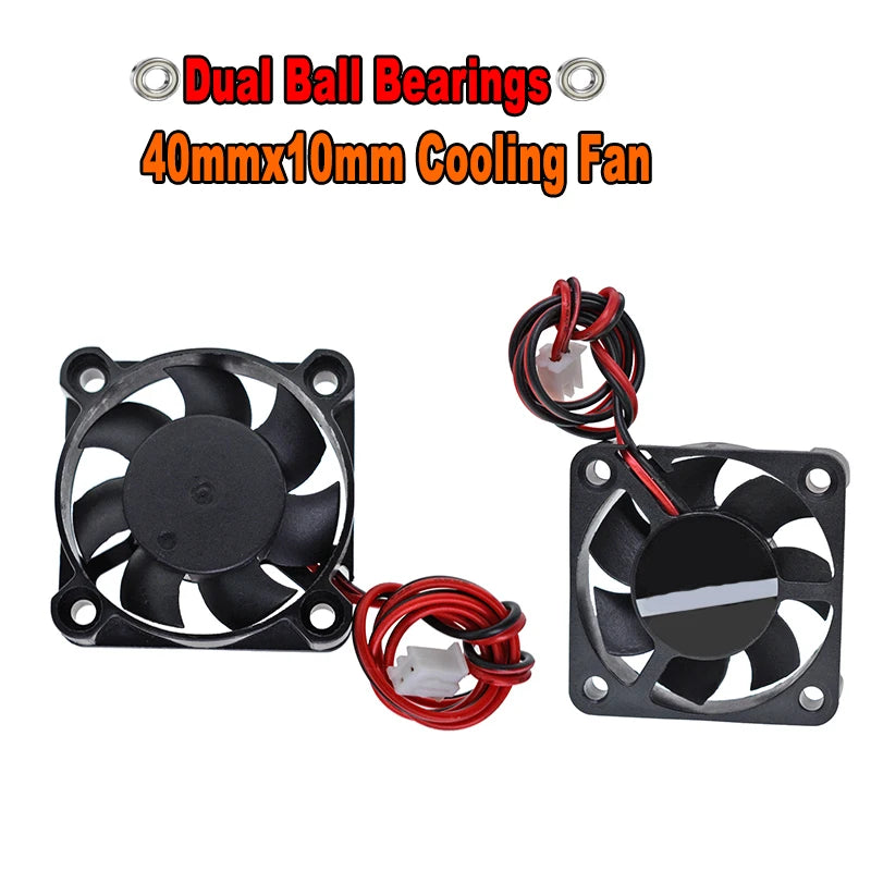 DC12V/24V 4010 Sleeve or Dual Ball Bearing Cooling Fan 1.5 x 1.5 Inches For 3D Printer J-head Hotend