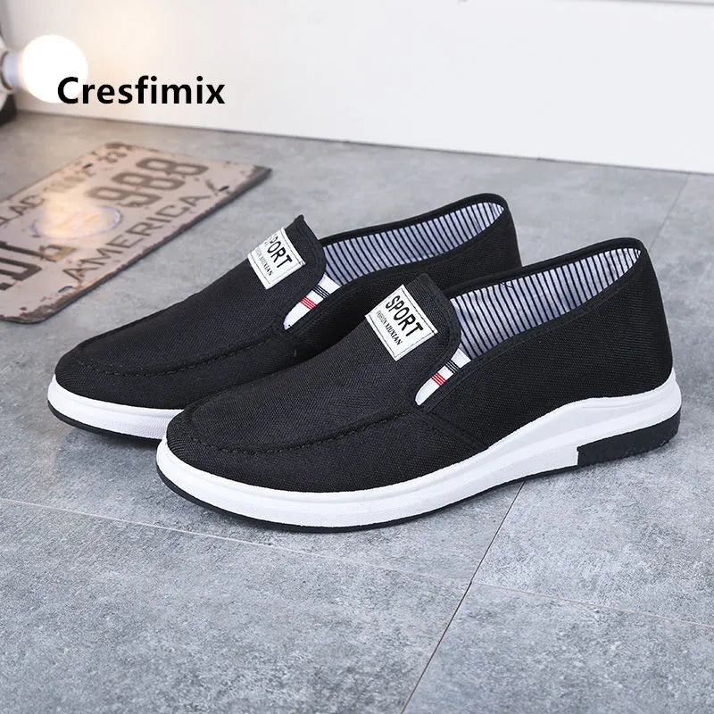 Cresfimix male fashion comfortable anti skid spring slip on loafers men cool summer plus size flat shoes mannen schoenen a5717