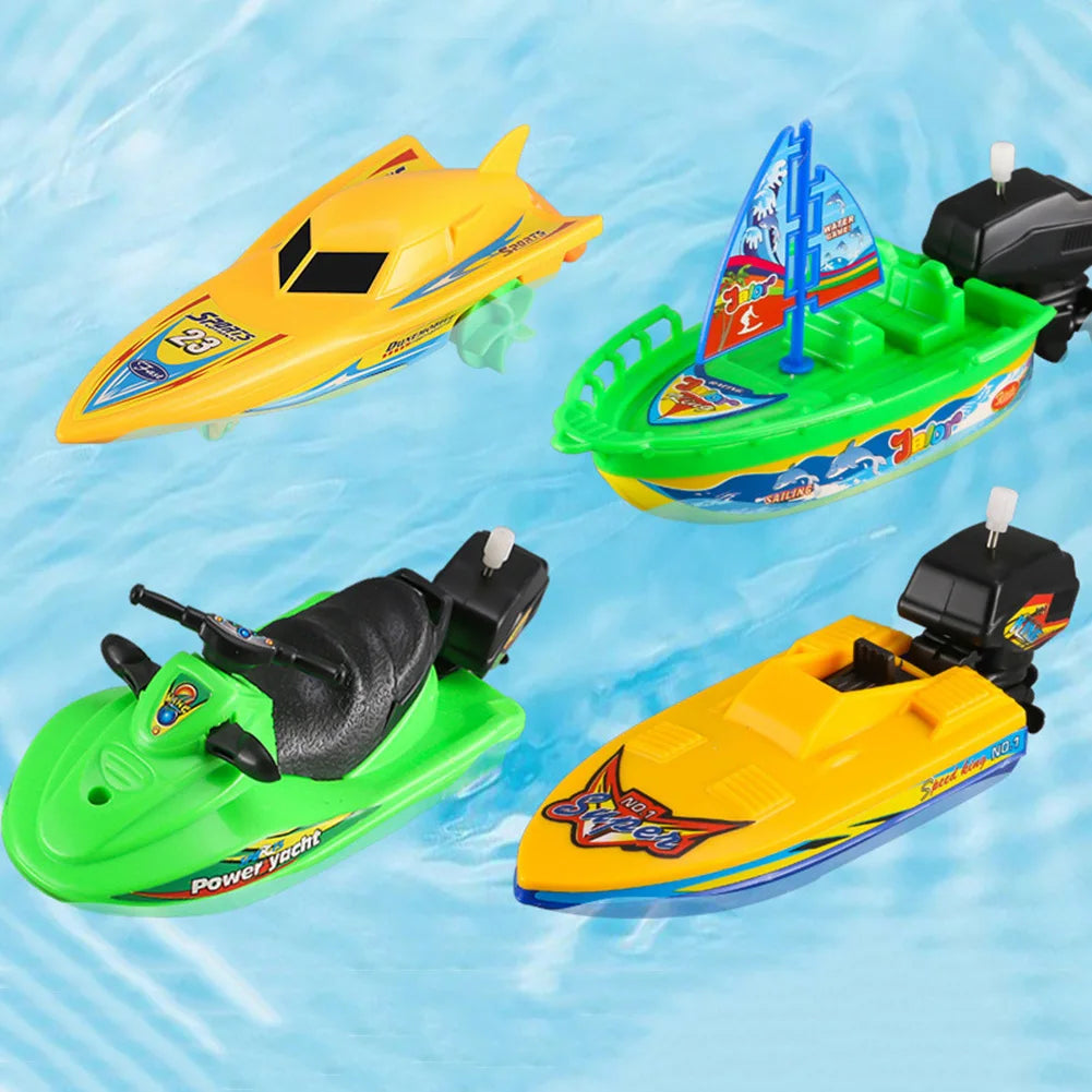 1Pc Speed Boat Ship Wind Up Toy Float In Water Kid Toys Classic Clockwork Toys Winter Shower Bath Toy for Children Boys Toys