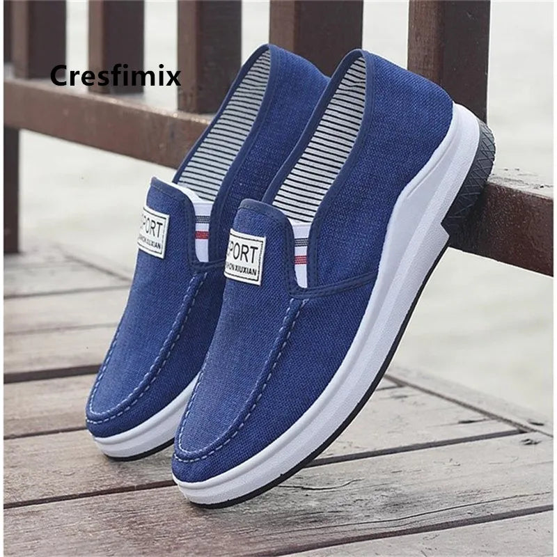 Cresfimix male fashion comfortable anti skid spring slip on loafers men cool summer plus size flat shoes mannen schoenen a5717