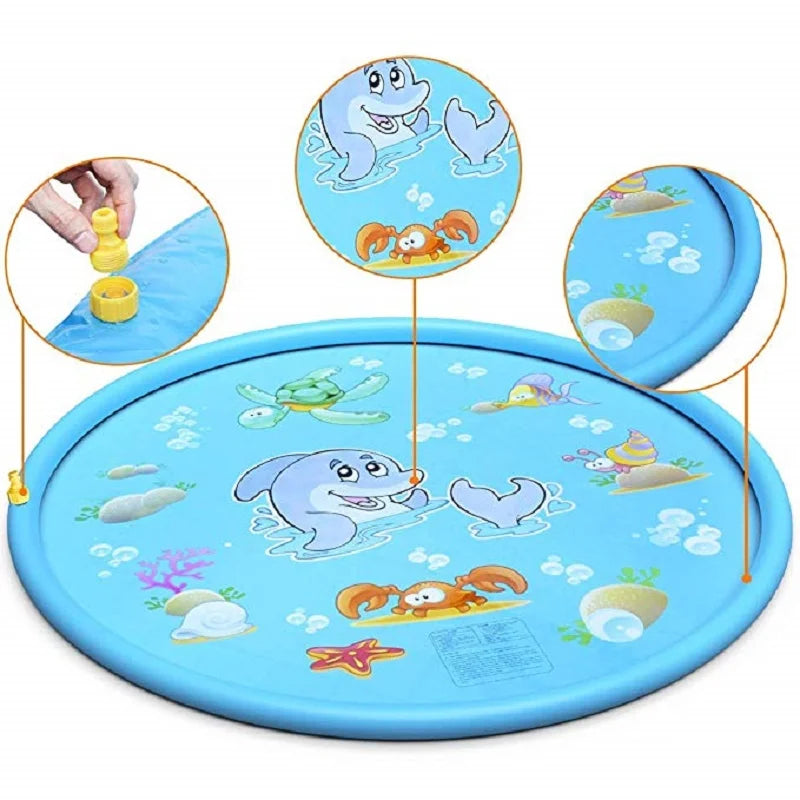 100/170cm Children Play Water Mat Outdoor Game Toy Lawn For Children Summer Pool Kids Games Fun Spray Water Cushion Mat Toys