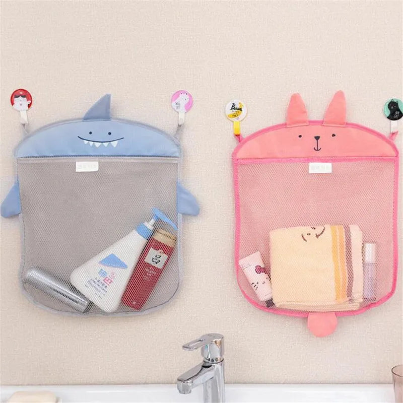 Baby Bathroom Mesh Bath Bag Kids Cartoon Basket Net Children's Games Network Waterproof Cloth Sand Toys Beach Storage Organizer