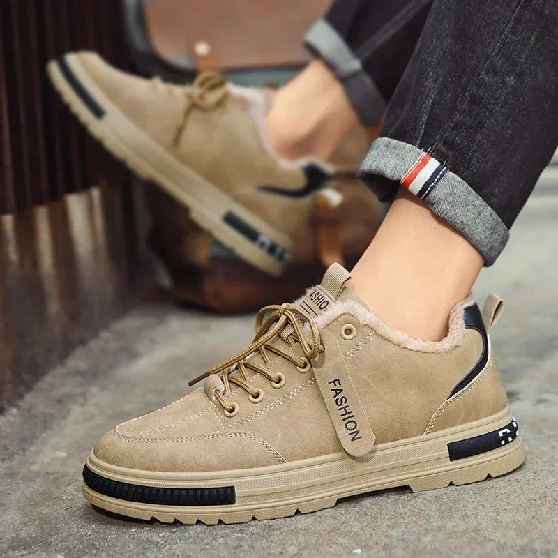 Heren Schoenen 2023 Winter Plush Fashion Men Shoes Simple and Versatile Men's Vulcanized Shoes Anti-slip Platform Casual Shoes