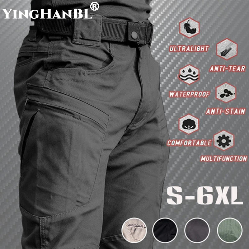 Summer Casual Lightweight Army Military Long Trousers Male Waterproof Quick Dry Cargo Camping Overalls Tactical Pants Breathable