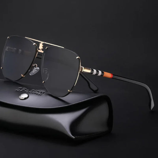 2023 New Arrival Men's Luxury Retro Stripe Style Sunglasses Women Brand Design Double Beam Cool Driving Sun Glasses Oculos Gafas