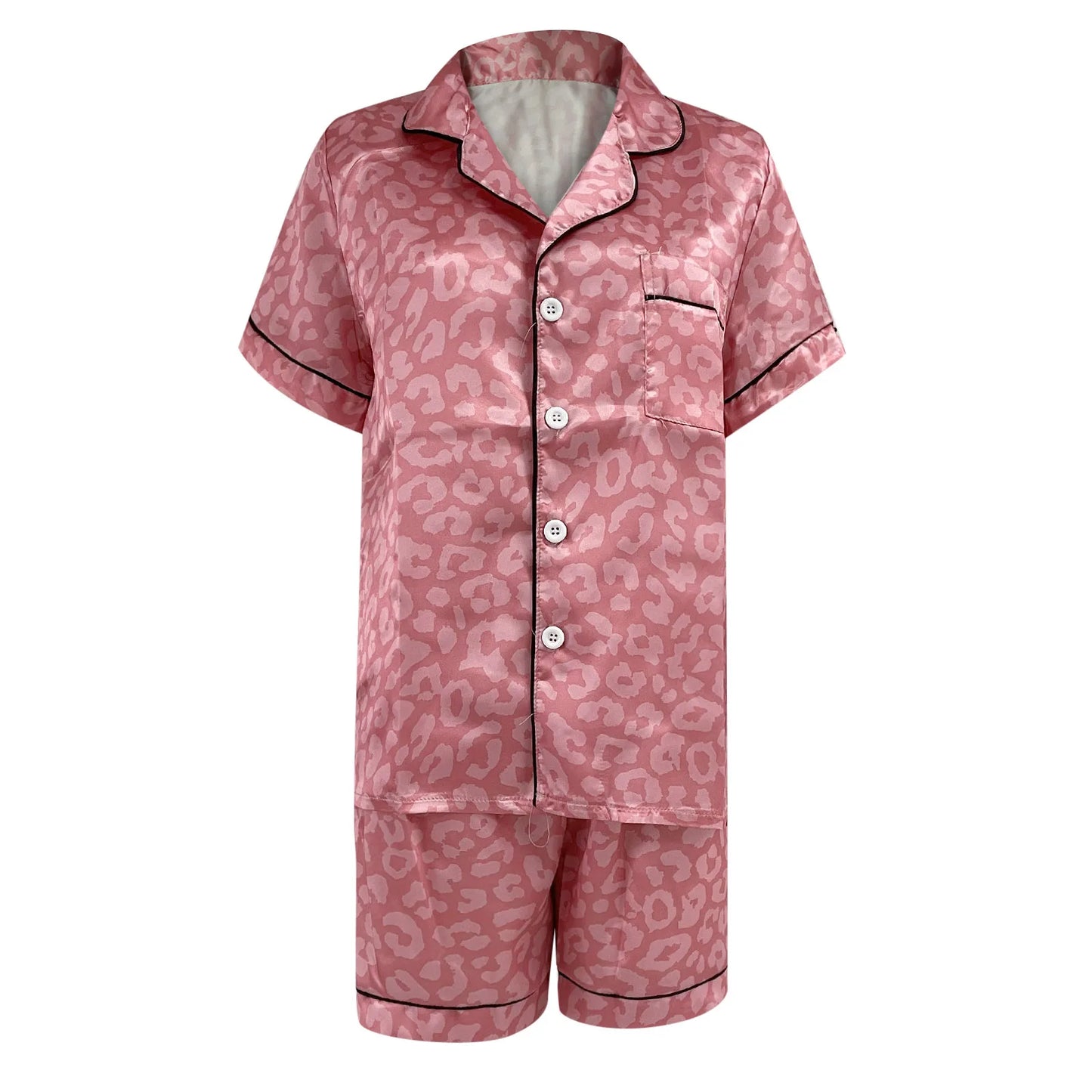 Women's Comfortable Home Wear 2 Pieces Short Sleeved Imitation Silk Pajamas 2024 Summer Multi-Color Set Breathable Costume