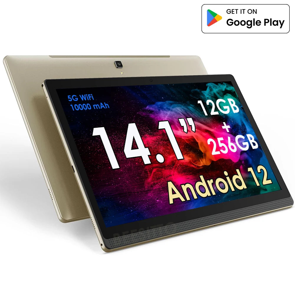 Global Version 14.1 inch Large Screen Tablet Pc 256GB ROM Android 12 GPS SIM 4G LTE WiFi Tablets Google Play Планшет PAD 태블릿 PC