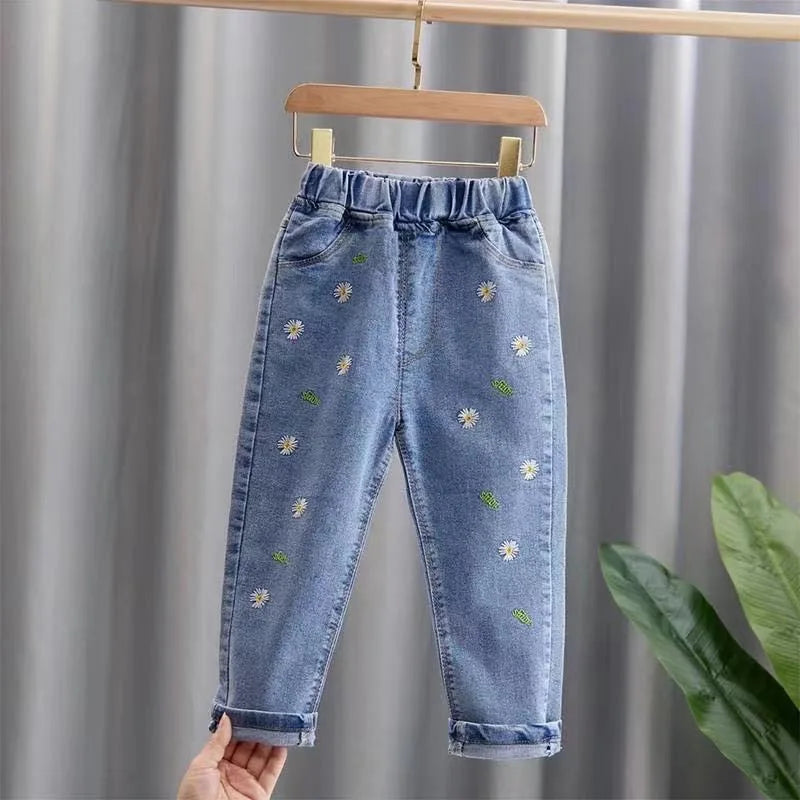 IENENS Kids Baby Girls Casual Clothes Jeans Trousers Toddler Infant Denim Clothing Pants Children Bottoms 1 2 3 4 5 6 7 Years