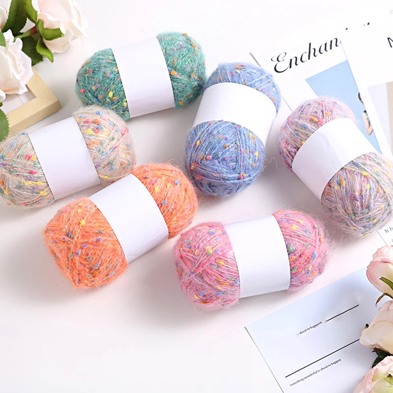 50g/ball Rainbow Mohair Yarn Soft Comfortable Hand-woven Crocheted Thread Sweater Scarf Shawl Handmade Knitting Yarn Supplies