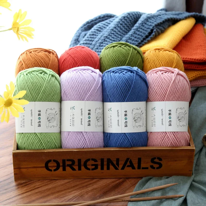 6Ply 100g/Roll coloful bulky milk cotton yarn for Heavy sweater Suitable for knitting men's winter sweaters Knitting Materia