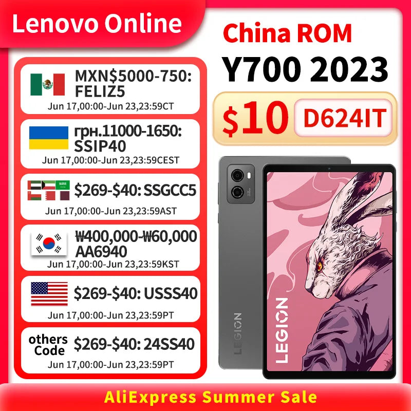 Original Rom Lenovo LEGION Y700 2023 Snapdragon 8+ 12G256G 16G512G Esports 8.8inch 6550mAh 45W Charging 2560*1600 Android WIFI