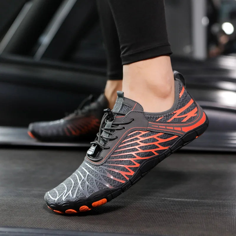 New Design Water Aqua Shoes Women Men Barefoot Five Fingers Swimming Shoes Breathable Hiking Wading Fitness Sports Sneakers