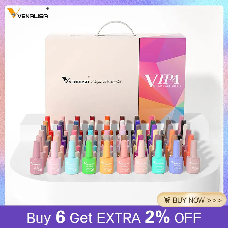 New Fashion Color Venalisa Gel Polish Kit VIP4 HEMA FREE Enamel Vernish For Nail Art Design Whole Set Nail Gel Learner Kit