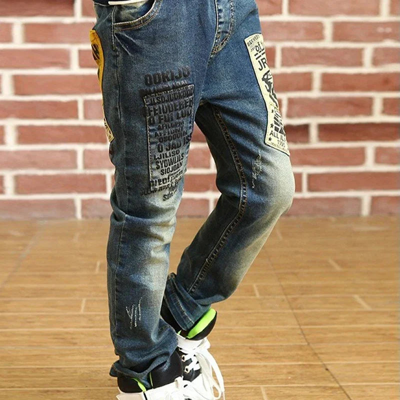 IENENS Boy Girls Trousers Skinny Jeans Elastic Waist Pants 4-13 Years Kids Boys Denim Clothing Clothes Sports Bottoms