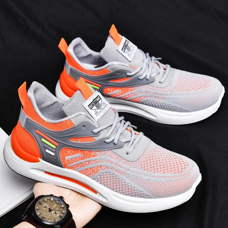 Fashion Men Sneakers Mesh Casual Shoes Lac-up Men Shoes Lightweight Vulcanize Shoes Walking Sneakers Zapatillas Hombre