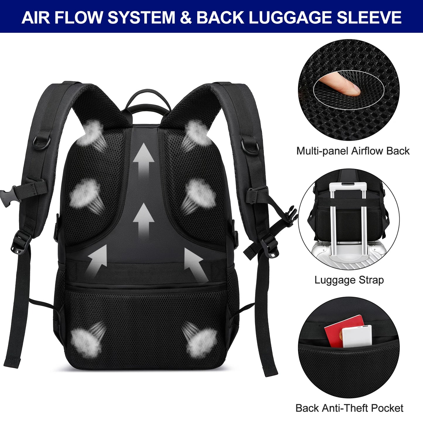 15.6-inch laptop backpack for male and female students, backpack for leisure travel and mountaineering, ultra light, waterproof,