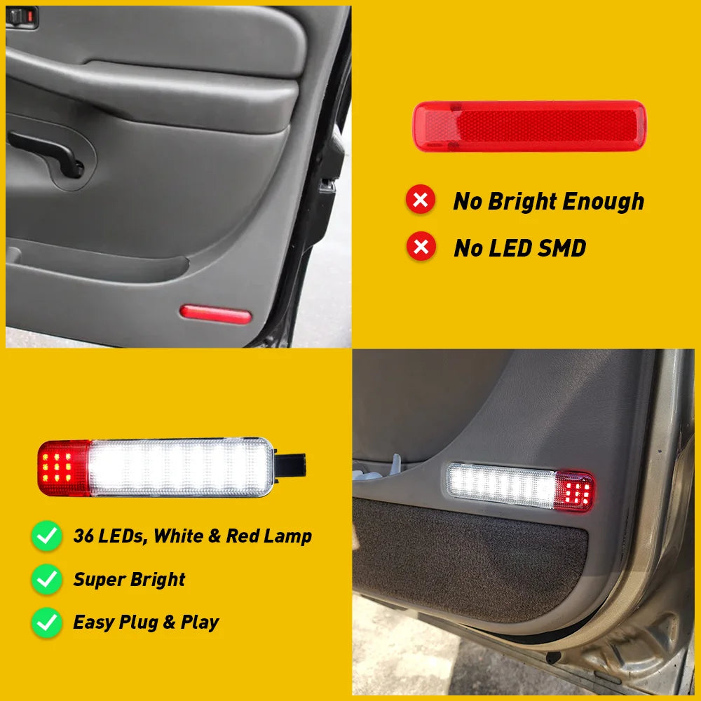 2X LED Side Car Door Light Bulb Lamp For Chevrolet Silverado Avalanche Suburban Tahoe GMC Sierra Yukon Cadillac Escalade Hummer