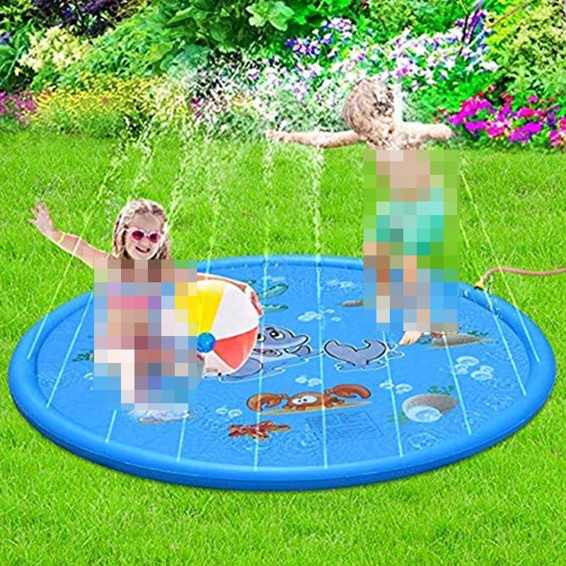 100/170cm Children Play Water Mat Outdoor Game Toy Lawn For Children Summer Pool Kids Games Fun Spray Water Cushion Mat Toys