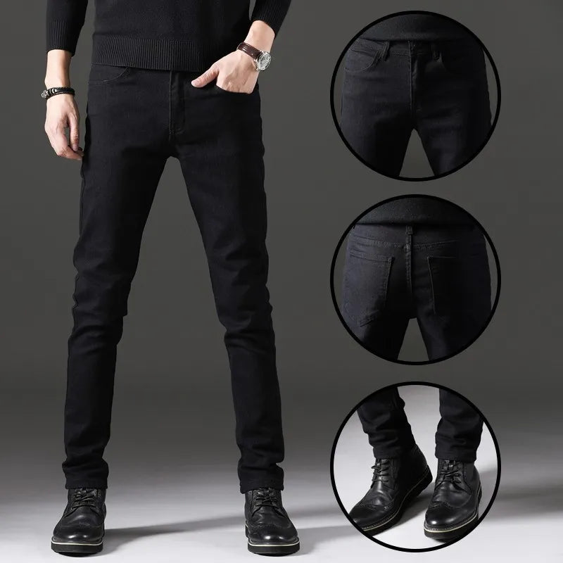 2024 spring New style Men's Skinny Jeans Fashion Casual Elastic Cotton Slim fit Denim Pants high quality Comfortable jeans men