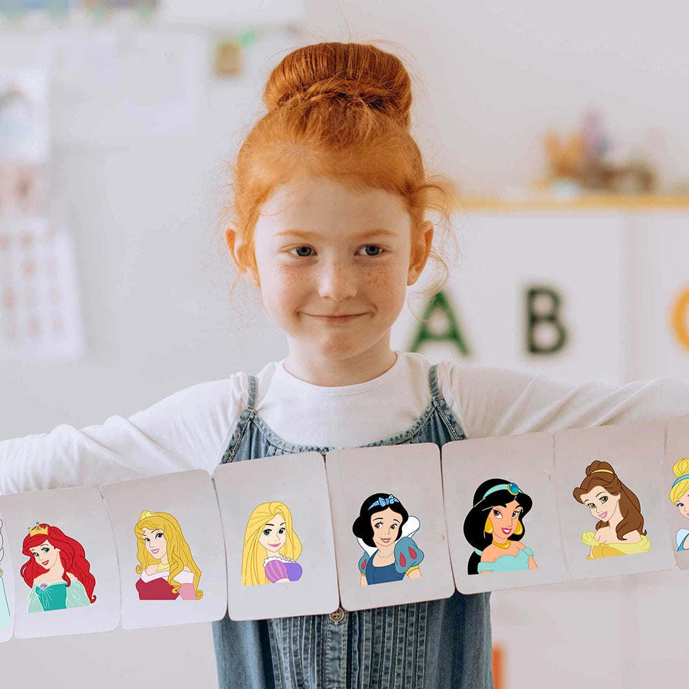 8/16Sheets Disney Princess Children DIY Puzzle Stickers Game Make-a-Face Assemble Jigsaw Decals Kids Educational Toys Party Gift