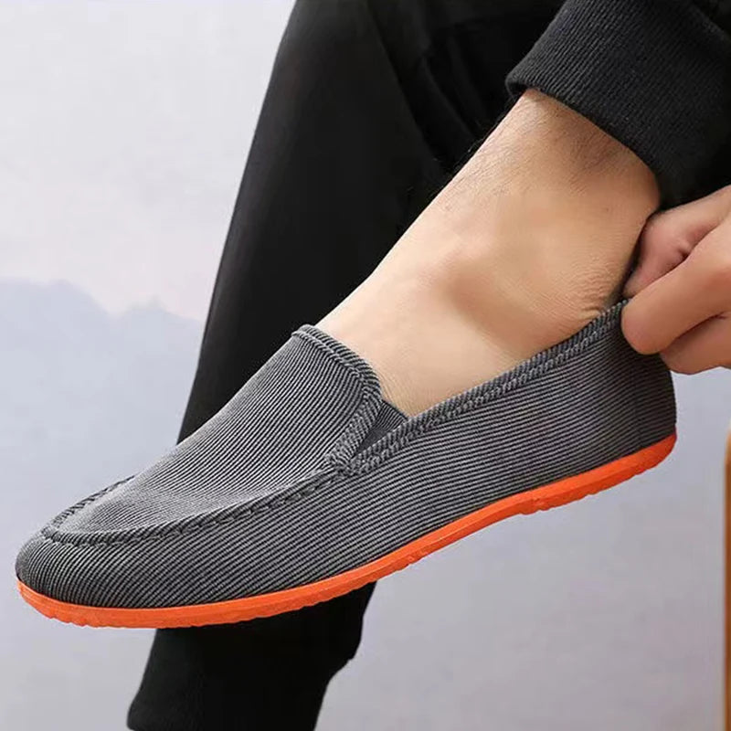 Heren Grote Maat Loafers Platte Schoenen Slippers Stof Anti-slip Mens Fashion Zomerstijl Zachte Mens Moccasins