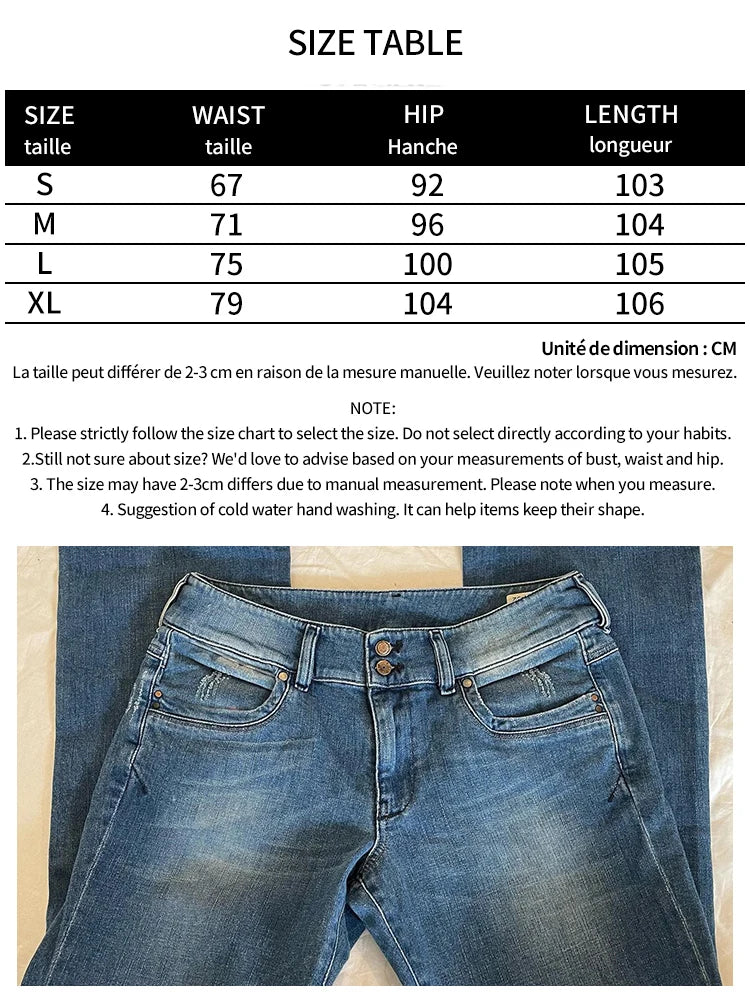 2023 Women Flared Jeans Mid Waist Denim Pant Vintage Stretch 90s Streetwear Y2k Boot Cut Pant Elastic Skinny Mom Jeans Trousers