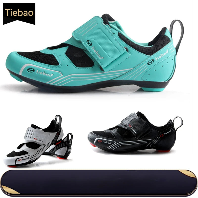 Tiebao Road Cycling Shoes Sapatilha Ciclismo Triathlon Men Women SPD-SL Pedals Self-locking Breathable Road Bike Riding Sneakers