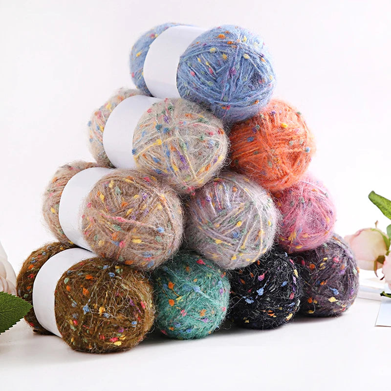 50g/ball Rainbow Mohair Yarn Soft Comfortable Hand-woven Crocheted Thread Sweater Scarf Shawl Handmade Knitting Yarn Supplies