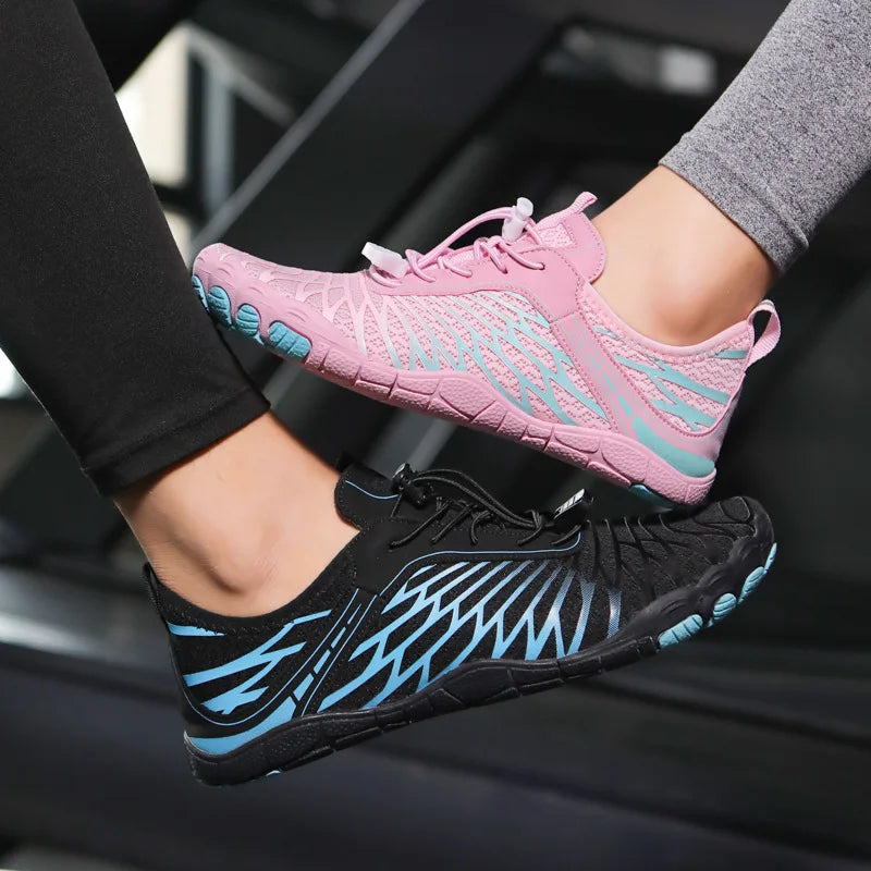 New Design Water Aqua Shoes Women Men Barefoot Five Fingers Swimming Shoes Breathable Hiking Wading Fitness Sports Sneakers