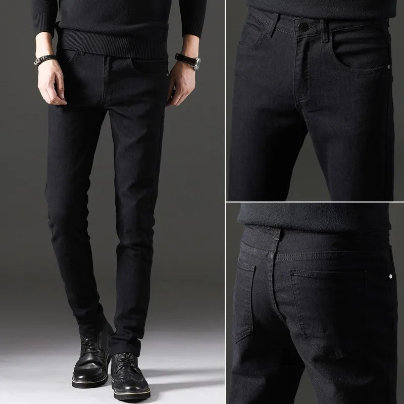 2024 spring New style Men's Skinny Jeans Fashion Casual Elastic Cotton Slim fit Denim Pants high quality Comfortable jeans men