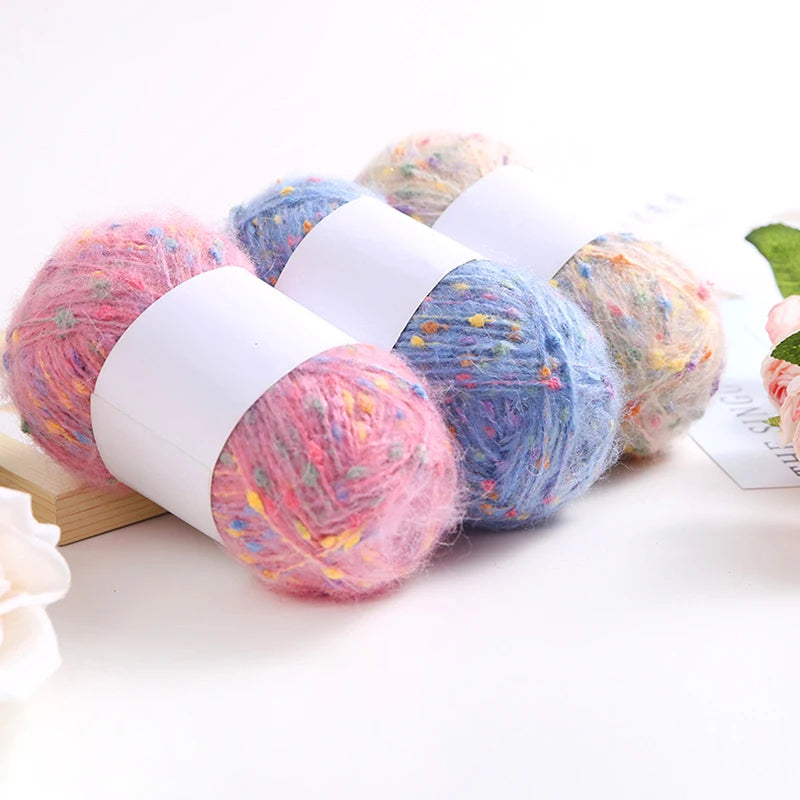 50g/ball Rainbow Mohair Yarn Soft Comfortable Hand-woven Crocheted Thread Sweater Scarf Shawl Handmade Knitting Yarn Supplies