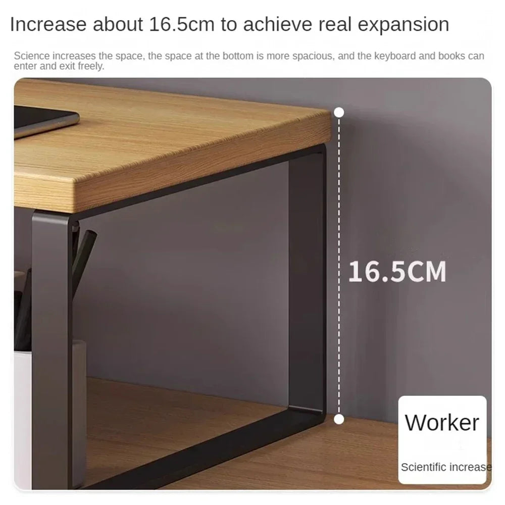 Bracket Raised Shelf Office Laptop Monitor Desktop Computer Stand Rack Wooden Table Home Storage Holders Utility Accessories