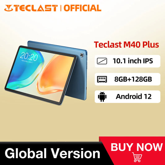 [World Premiere]Teclast M40 Plus 10.1"Tablet Android 12 1920x1200 FHD IPS 8GB RAM 128GB ROM MT8183 8 cores GPS Type-C Metal body