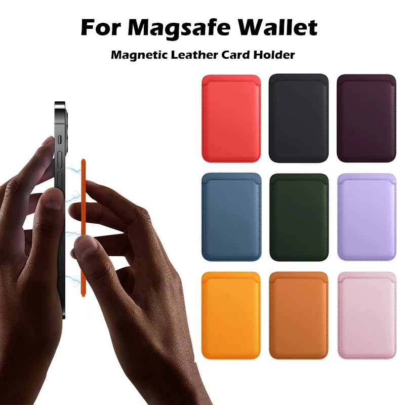 Original For Magsafe Magnetic Leather Wallet For Apple iPhone 15 14 13 12 11 Pro Max Plus Phone Card Bag Holder Case Accessories