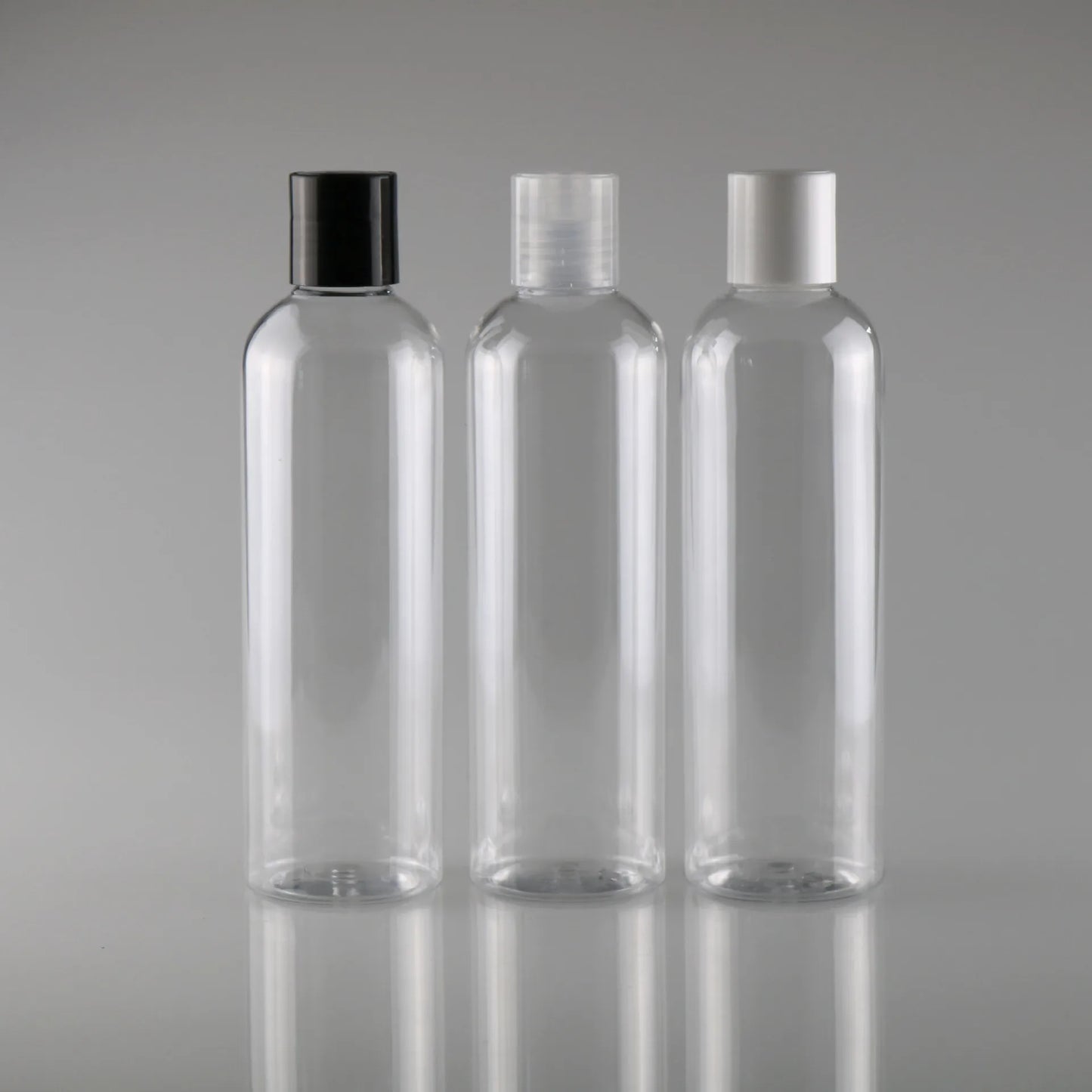 30ml 50/60ml 120ml 150ml 200ml 250ml 300ml 500ml empty round Dispensing Caps Plastic Bottle, clear PET bottle  with disc top cap